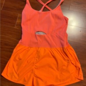 Free Movement x Free People Righteous Runsie in Flame Orange Size Large